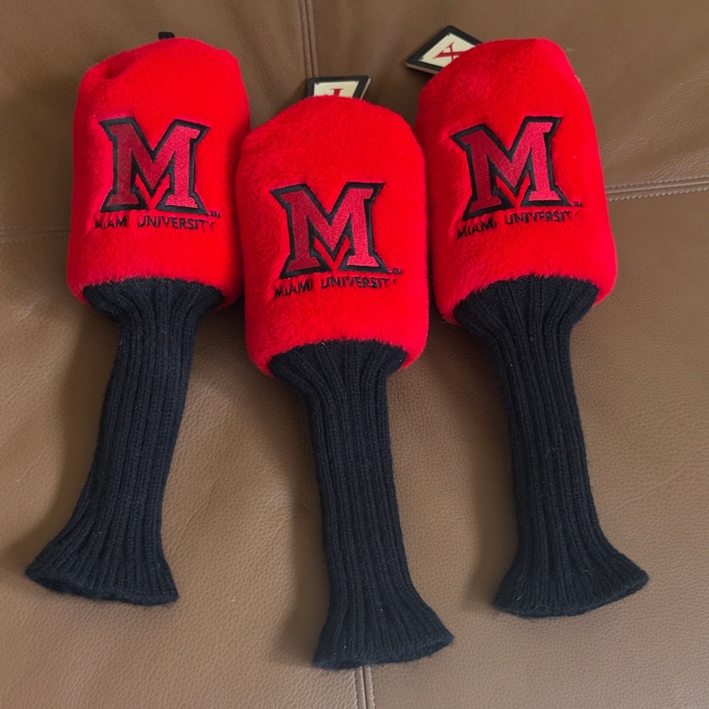 Miami University Red & Black Golf Headcover Set